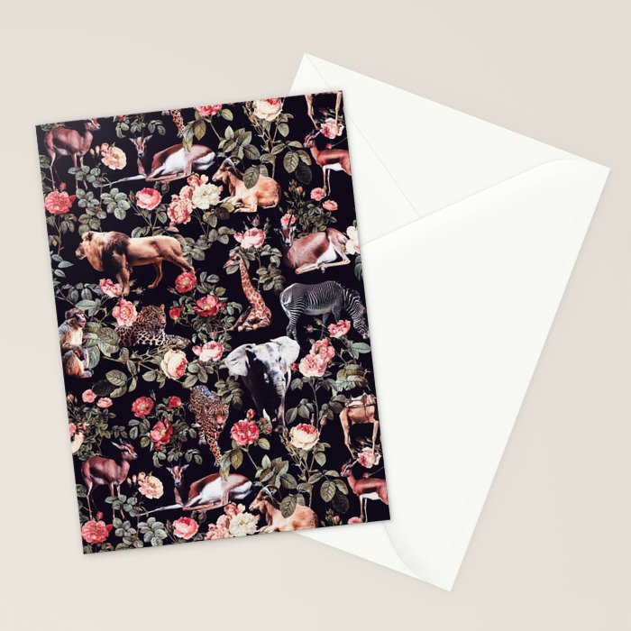 Animals and Floral Pattern Stationery Card Gallery Image 2