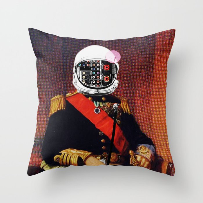 Space General Plug Man Throw Pillow Gallery Image 1