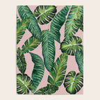 Jungle Leaves, Banana, Monstera II Pink  Poster Gallery Image 4