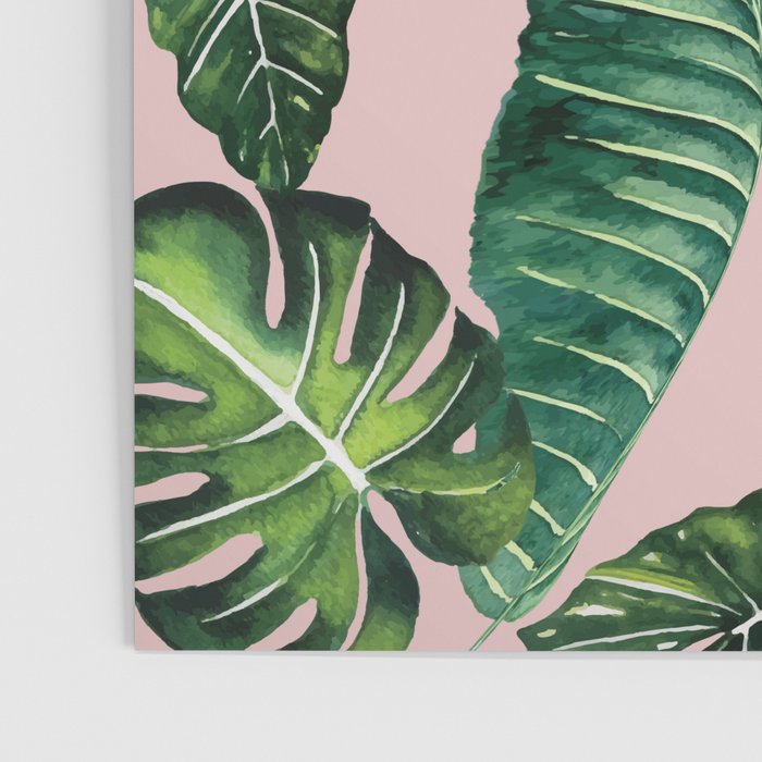 Jungle Leaves, Banana, Monstera II Pink  Poster Gallery Image 3