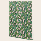 Jungle Leaves, Banana, Monstera II Pink  Wallpaper Gallery Image 2