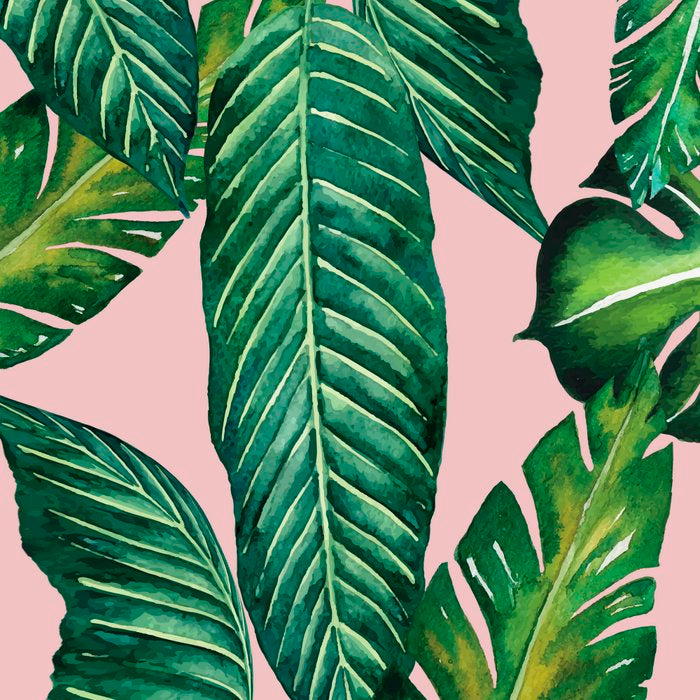 Jungle Leaves, Banana, Monstera II Pink  Coffee Mug Gallery Image 2
