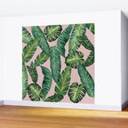Jungle Leaves, Banana, Monstera II Pink  Wall Mural Gallery Image 2