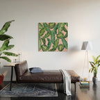 Jungle Leaves, Banana, Monstera II Pink  Wood Wall Art Gallery Image 2
