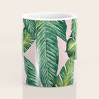 Jungle Leaves, Banana, Monstera II Pink  Coffee Mug Gallery Image 4