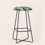 Jungle Leaves, Banana, Monstera II Pink  Stool Gallery Image 1