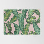 Jungle Leaves, Banana, Monstera II Pink  Rug Gallery Image 2