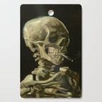 Vincent van Gogh - Skull of a Skeleton with Burning Cigarette Cutting Board Gallery Image 1