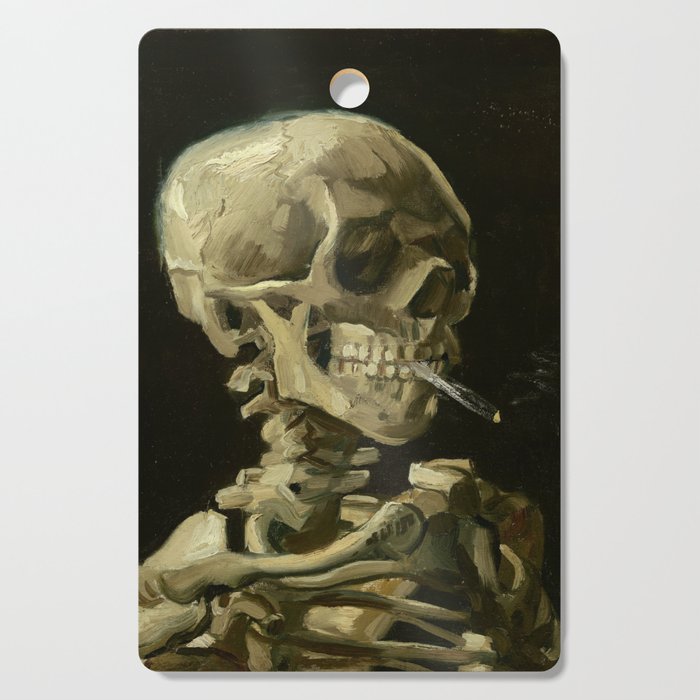 Vincent van Gogh - Skull of a Skeleton with Burning Cigarette Cutting Board Gallery Image 1