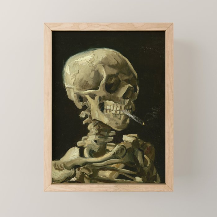 Vincent van Gogh - Skull of a Skeleton with Burning Cigarette Mini Art Print Gallery Image 1