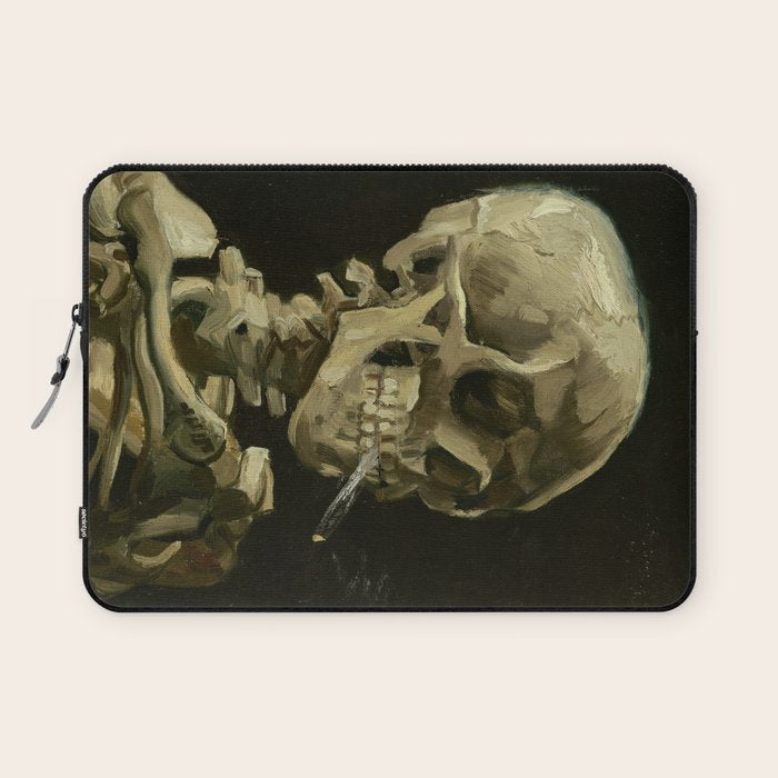 Vincent van Gogh - Skull of a Skeleton with Burning Cigarette Laptop Sleeve Gallery Image 1