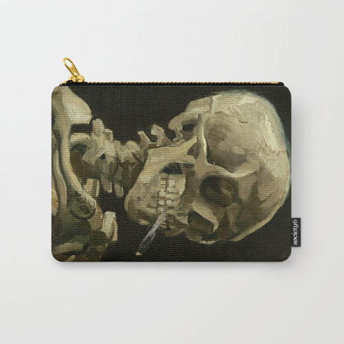 Vincent van Gogh - Skull of a Skeleton with Burning Cigarette Carry All Pouch Gallery Image 1