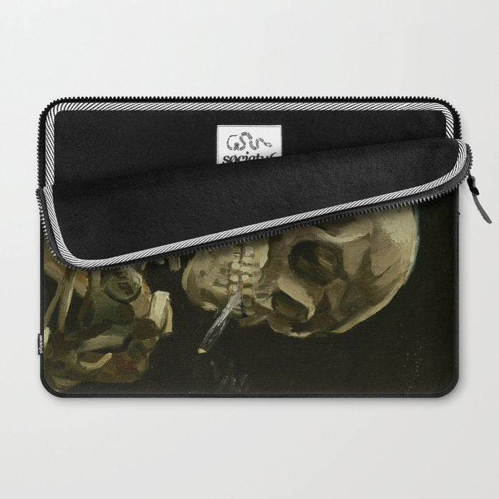 Vincent van Gogh - Skull of a Skeleton with Burning Cigarette Laptop Sleeve Gallery Image 2