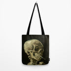 Vincent van Gogh - Skull of a Skeleton with Burning Cigarette Tote Bag Gallery Image 2