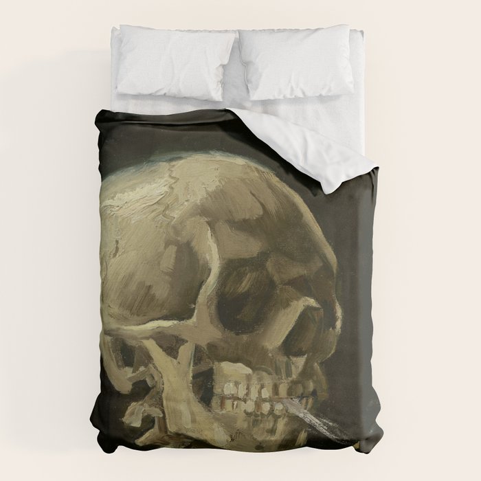Vincent van Gogh - Skull of a Skeleton with Burning Cigarette Duvet Cover Gallery Image 1
