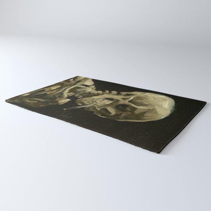 Vincent van Gogh - Skull of a Skeleton with Burning Cigarette Rug Gallery Image 3