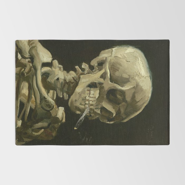 Vincent van Gogh - Skull of a Skeleton with Burning Cigarette Rug Gallery Image 2