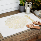 Namaste Gold Mandala Design Outdoor Rug Gallery Image 2