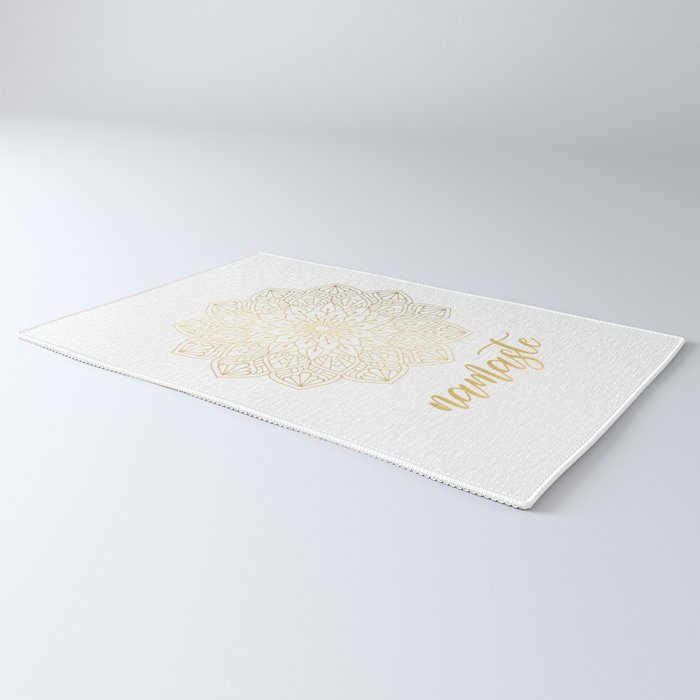 Namaste Gold Mandala Design Rug Gallery Image 3