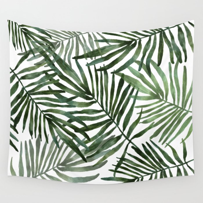Watercolor simple leaves Wall Tapestry Gallery Image 4
