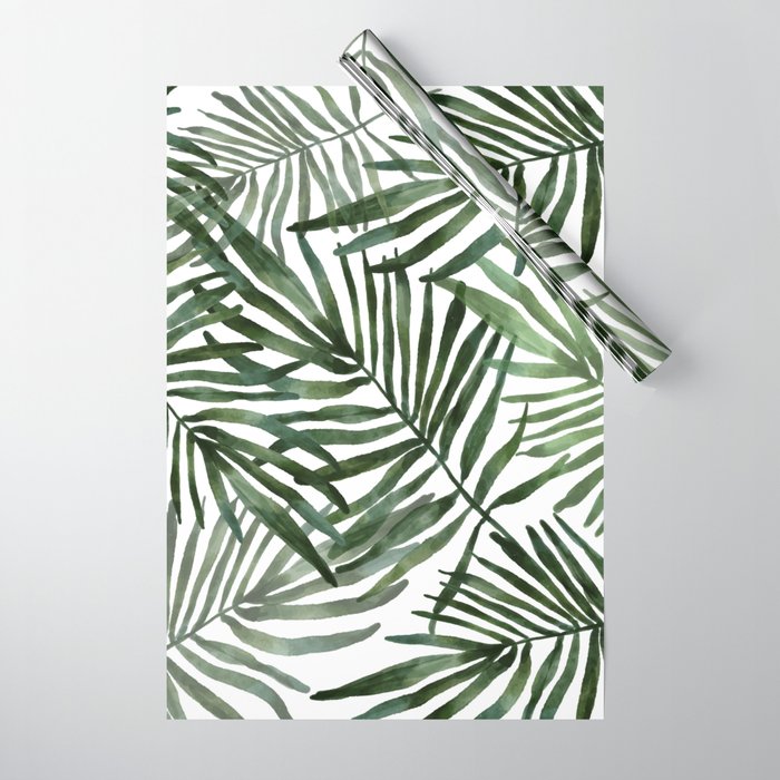 Watercolor simple leaves Wrapping Paper Gallery Image 1