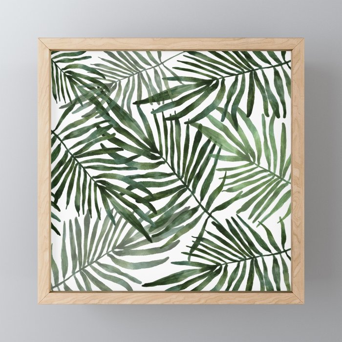 Watercolor simple leaves Mini Art Print Gallery Image 1