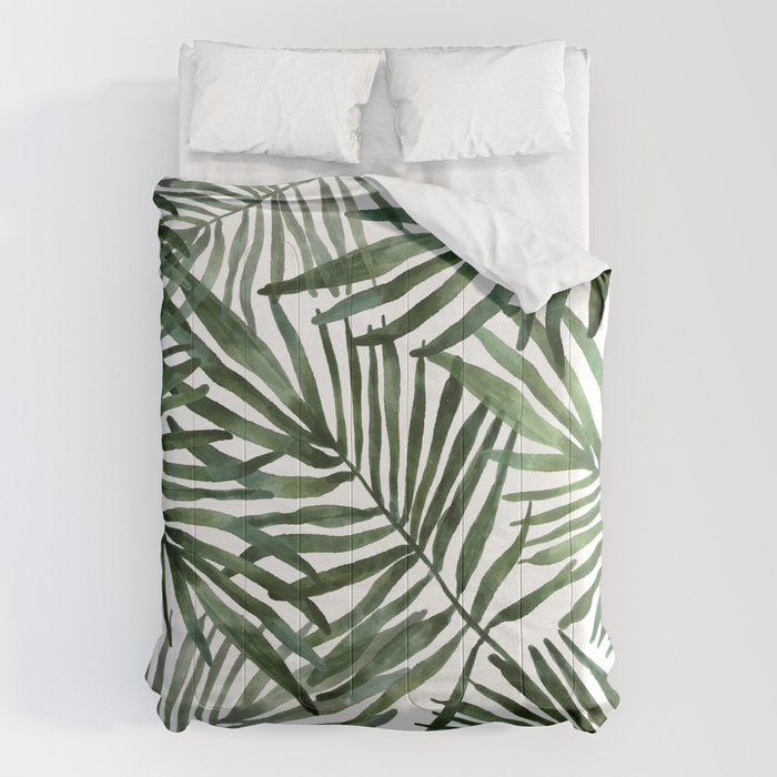 Watercolor simple leaves Comforter Gallery Image 1