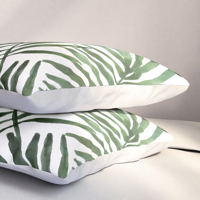 Watercolor simple leaves Pillow Sham Gallery Image 3