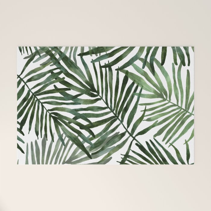 Watercolor simple leaves Welcome Mat Gallery Image 1