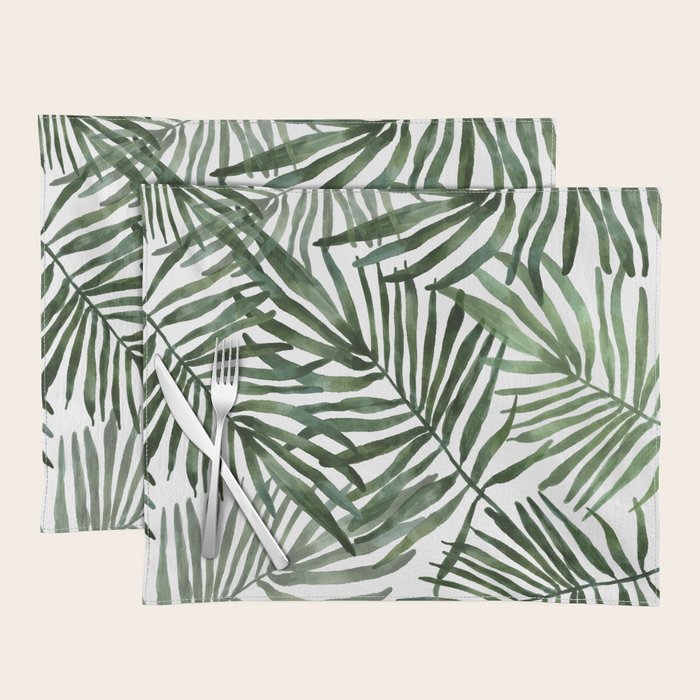Watercolor simple leaves Placemat Gallery Image 1