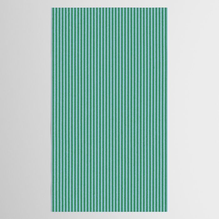 Ultra Fine Stripes Vertical Minimalist Pattern in Contemporary Green and Light Blue Tablecloth Gallery Image 2