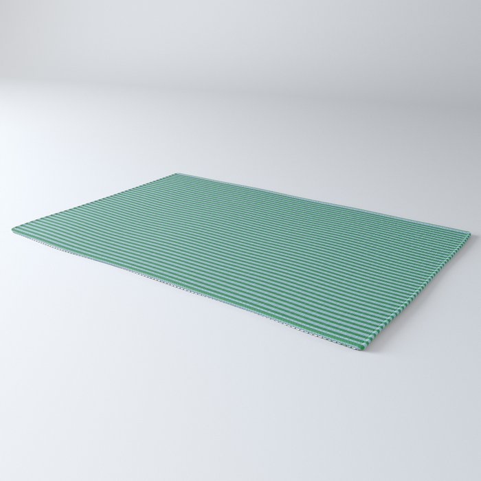 Ultra Fine Stripes Vertical Minimalist Pattern in Contemporary Green and Light Blue Rug Gallery Image 3