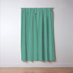 Ultra Fine Stripes Vertical Minimalist Pattern in Contemporary Green and Light Blue Window Curtain Gallery Image 3