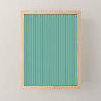 Ultra Fine Stripes Vertical Minimalist Pattern in Contemporary Green and Light Blue Mini Art Print Gallery Image 1