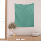 Ultra Fine Stripes Vertical Minimalist Pattern in Contemporary Green and Light Blue Wall Tapestry Gallery Image 2