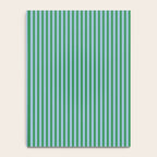 Ultra Fine Stripes Vertical Minimalist Pattern in Contemporary Green and Light Blue Notebook Gallery Image 4