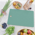 Ultra Fine Stripes Vertical Minimalist Pattern in Contemporary Green and Light Blue Cutting Board Gallery Image 2