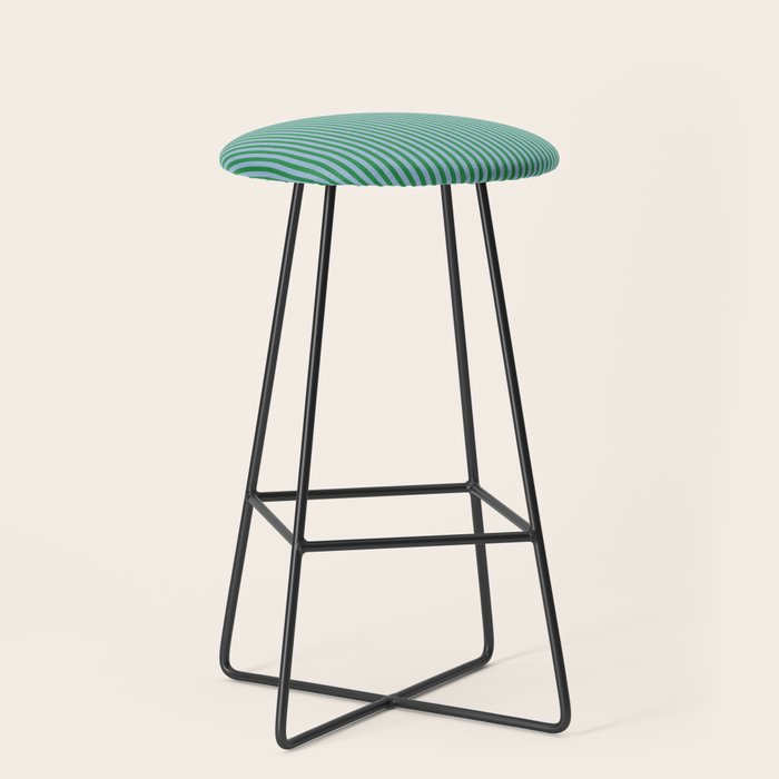 Ultra Fine Stripes Vertical Minimalist Pattern in Contemporary Green and Light Blue Stool Gallery Image 1
