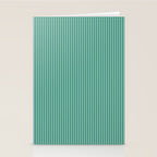 Ultra Fine Stripes Vertical Minimalist Pattern in Contemporary Green and Light Blue Stationery Card Gallery Image 2