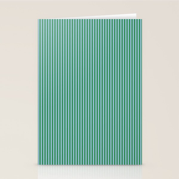 Ultra Fine Stripes Vertical Minimalist Pattern in Contemporary Green and Light Blue Stationery Card Gallery Image 2