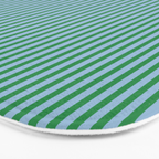 Ultra Fine Stripes Vertical Minimalist Pattern in Contemporary Green and Light Blue Bath Mat Gallery Image 3