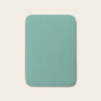 Ultra Fine Stripes Vertical Minimalist Pattern in Contemporary Green and Light Blue Bath Mat Gallery Image 1