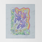 Orcas of Earth | Ocean Conservation Art Throw Blanket Gallery Image 2