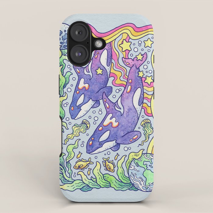 Orcas of Earth | Ocean Conservation Art iPhone Case Gallery Image 1