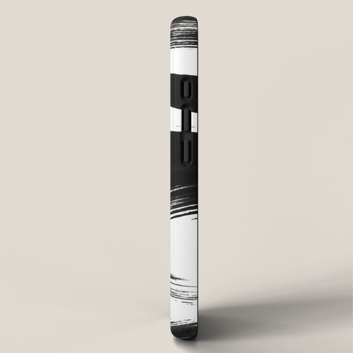 Gestural Abstract Black and White Brush Strokes iPhone Case Gallery Image 2
