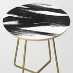 Gestural Abstract Black and White Brush Strokes Side Table Gallery Image 2