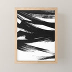 Gestural Abstract Black and White Brush Strokes Mini Art Print Gallery Image 1