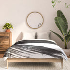 Gestural Abstract Black and White Brush Strokes Comforter Gallery Image 3