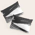 Gestural Abstract Black and White Brush Strokes Pillow Sham Gallery Image 3
