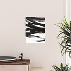 Gestural Abstract Black and White Brush Strokes Poster Gallery Image 2